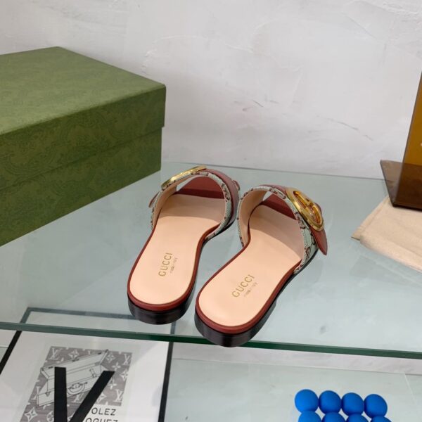 Gucci Blondie Matelasse Canvas Slide Sandal Red For Women GG