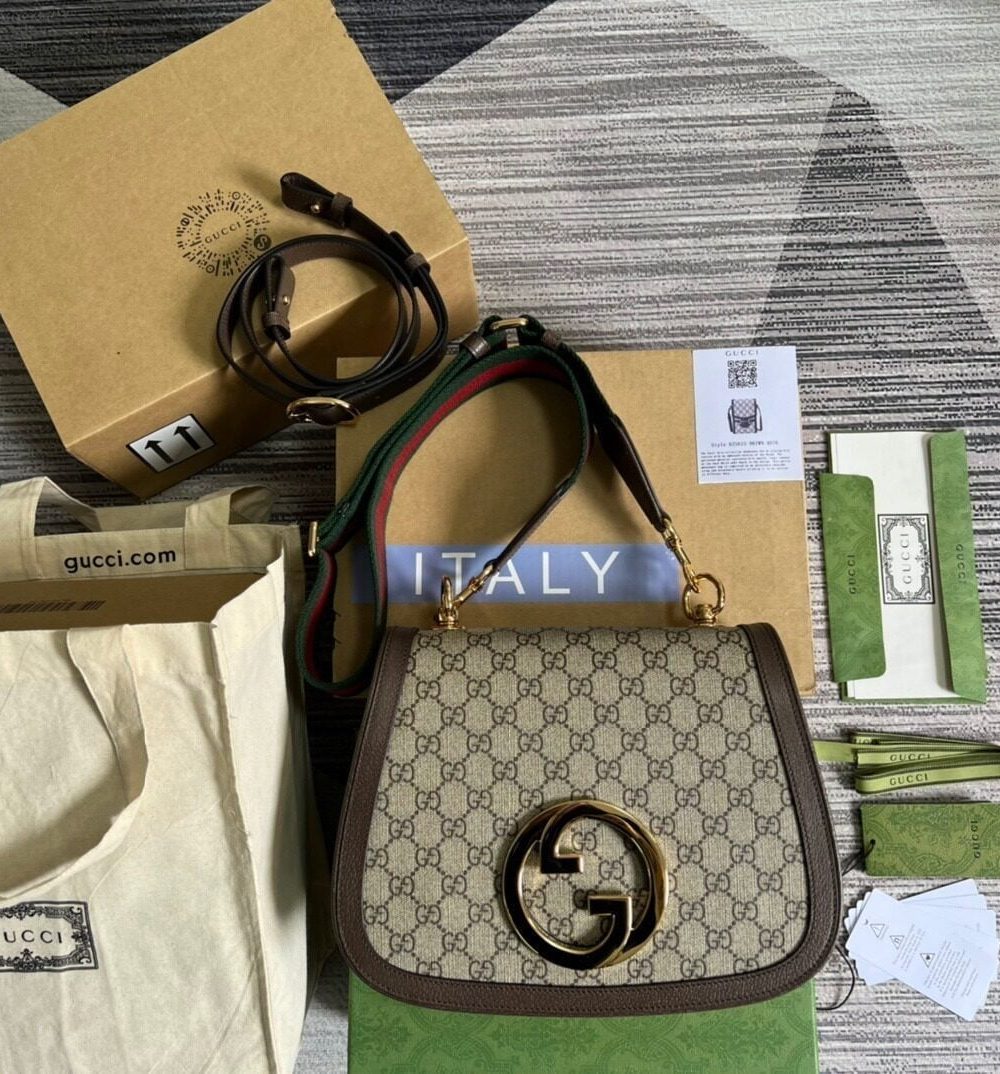 1:1 Replica Gucci Blondie Medium Shoulder Bag Beige For Women, Women's Bags 11.4in/29cm GG 699210 96IWG 8745