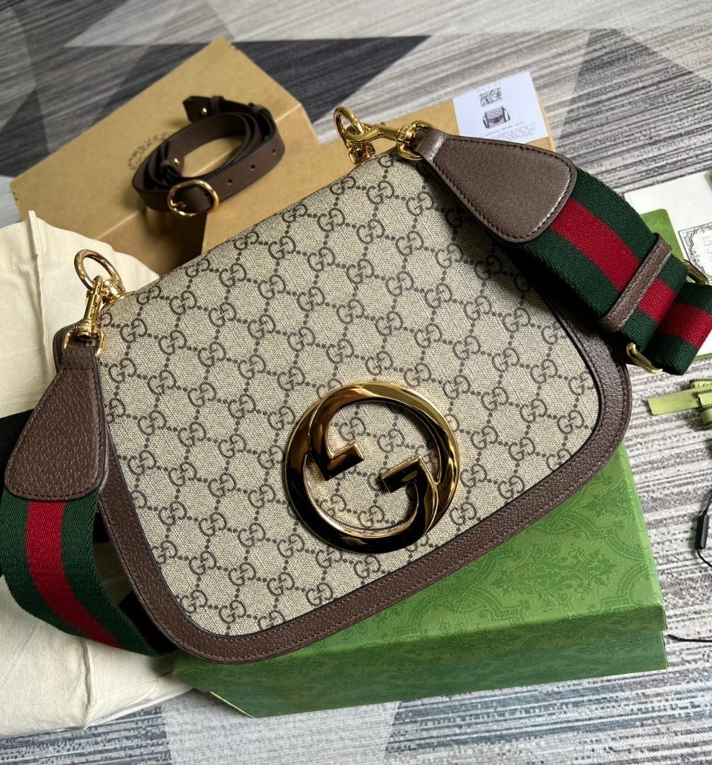 1:1 Replica Gucci Blondie Medium Shoulder Bag Beige For Women, Women's Bags 11.4in/29cm GG ‎699210 96IWG 8745