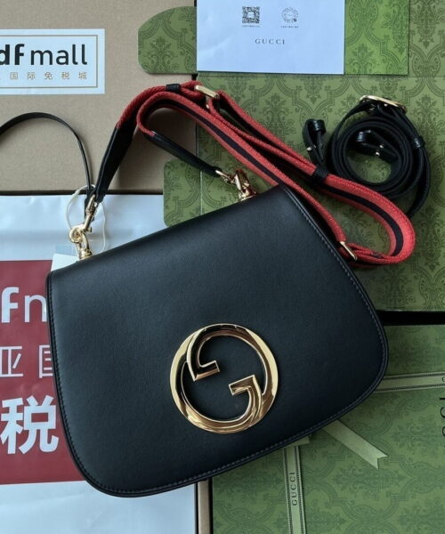 1:1 Replica Gucci Blondie Mini Bag Black For Women, Women's Bags 11.4in/29cm GG