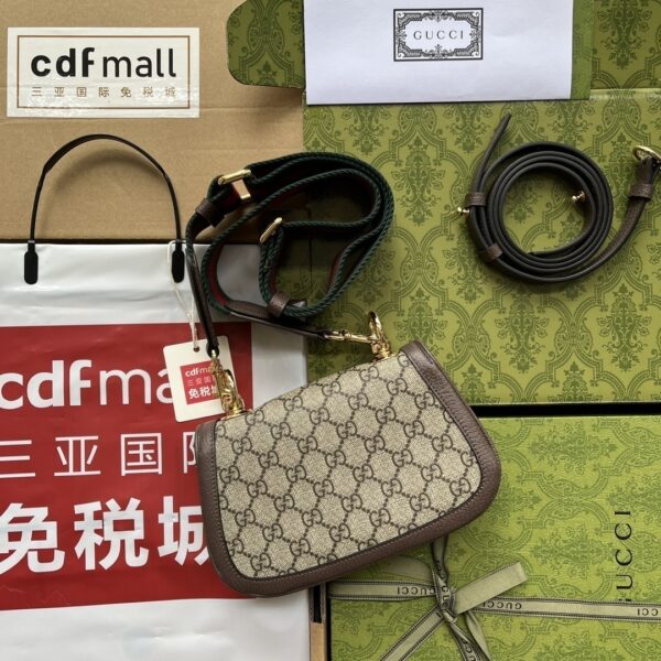 1:1 Replica Gucci Blondie Mini Bag Brown And Beige For Women, Women's Bags 8.7in/22cm GG