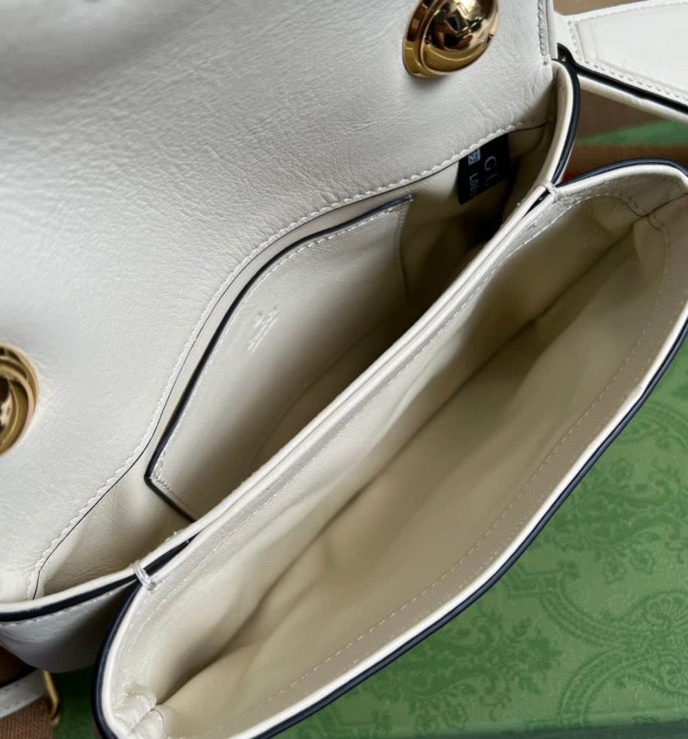 1:1 Replica Gucci Blondie Mini Bag White For Women, Women's Bags 8.7in/22cm GG‎ ‎698643 UXXAG 9161