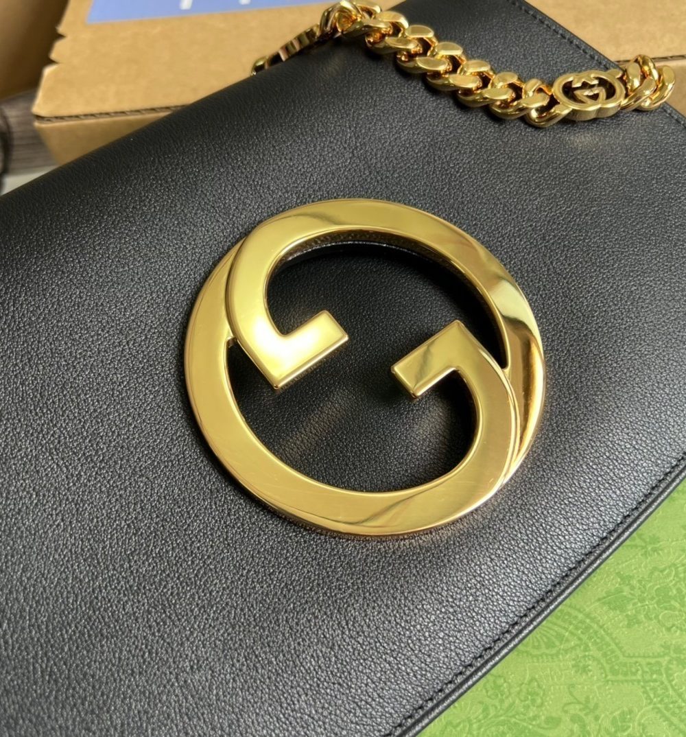 1:1 Replica Gucci Blondie Shoulder Bag Black For Women, Women's Bags 11in/28cm GG‎ 699268 UXX0G 1000