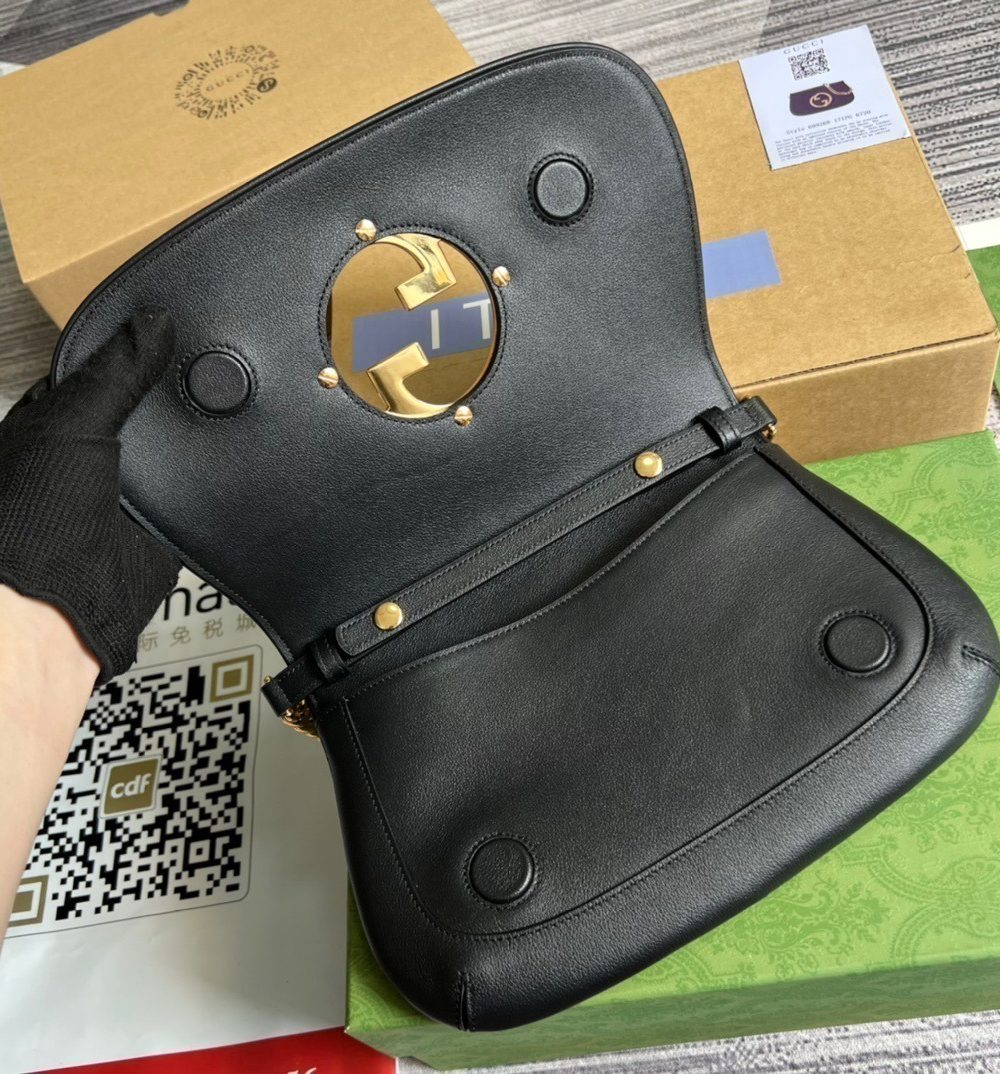 1:1 Replica Gucci Blondie Shoulder Bag Black For Women, Women's Bags 11in/28cm GG‎ 699268 UXX0G 1000