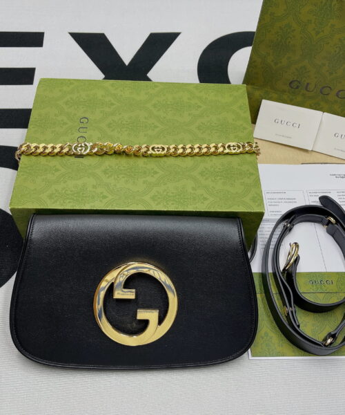 1:1 Replica Gucci Blondie Shoulder Bag Black For Women, Women's Bags 11in/28cm GG‎ 699268 UXX0G 1000