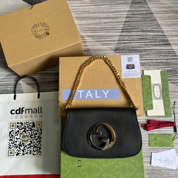 1:1 Replica Gucci Blondie Shoulder Bag Black For Women, Women's Bags 11in/28cm GG‎ 699268 UXX0G 1000