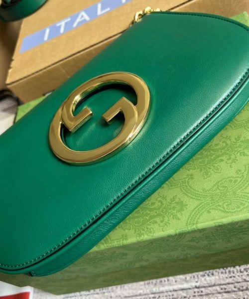 1:1 Replica Gucci Blondie Shoulder Bag Green For Women, Women's Bags 11in/28cm GG‎
