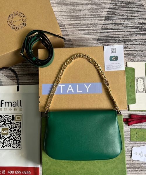 1:1 Replica Gucci Blondie Shoulder Bag Green For Women, Women's Bags 11in/28cm GG‎