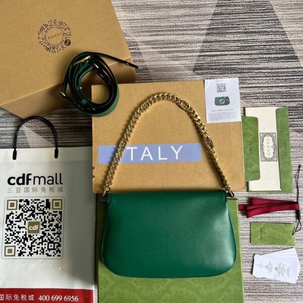 1:1 Replica Gucci Blondie Shoulder Bag Green For Women, Women's Bags 11in/28cm GG‎