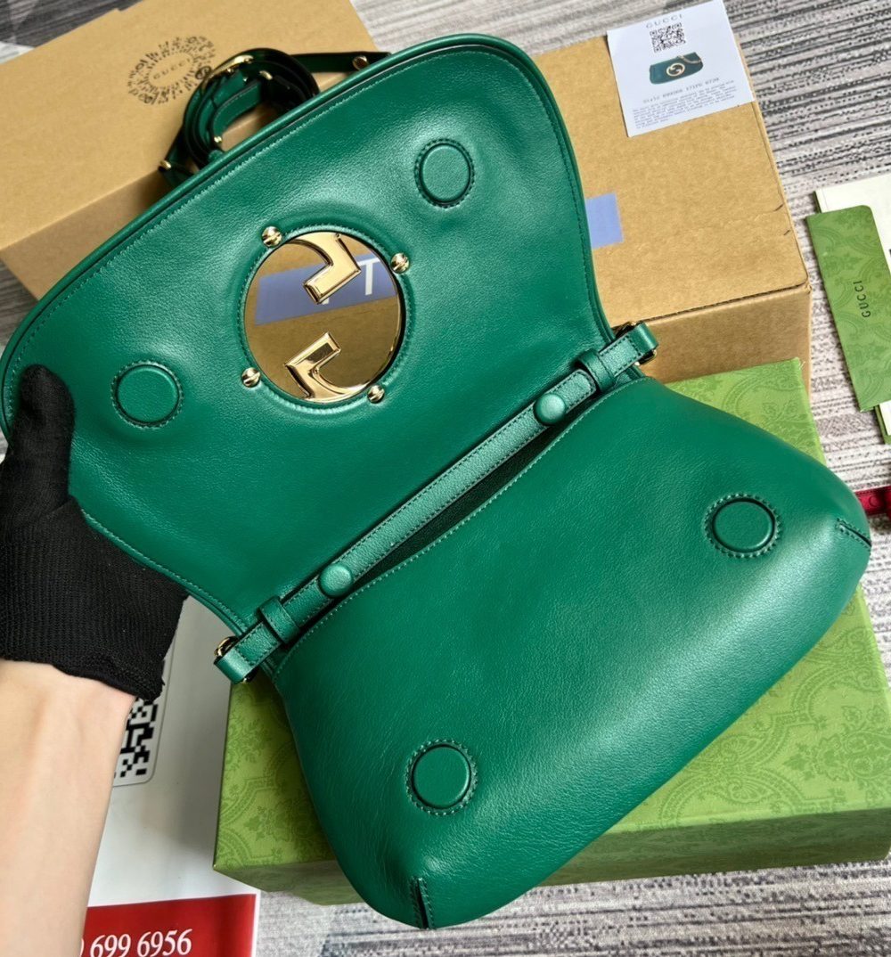 1:1 Replica Gucci Blondie Shoulder Bag Green For Women, Women's Bags 11in/28cm GG‎