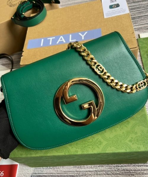 1:1 Replica Gucci Blondie Shoulder Bag Green For Women, Women's Bags 11in/28cm GG‎