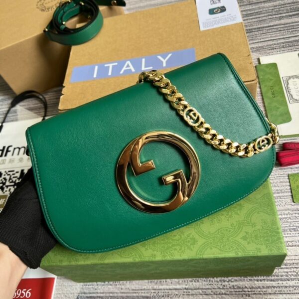 1:1 Replica Gucci Blondie Shoulder Bag Green For Women, Women's Bags 11in/28cm GG‎