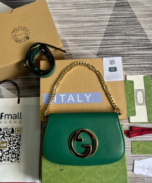 1:1 Replica Gucci Blondie Shoulder Bag Green For Women, Women's Bags 11in/28cm GG‎