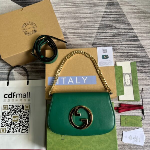 1:1 Replica Gucci Blondie Shoulder Bag Green For Women, Women's Bags 11in/28cm GG‎