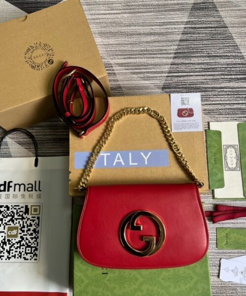 1:1 Replica Gucci Blondie Shoulder Bag Red For Women, Women's Bags 11in/28cm GG‎