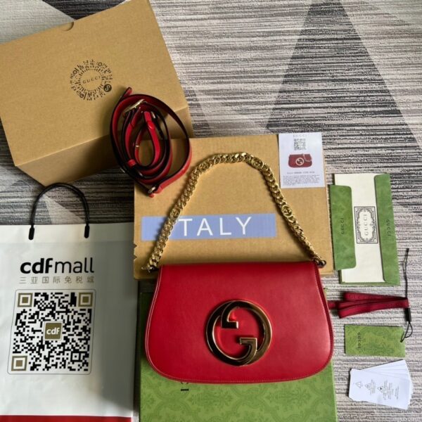 1:1 Replica Gucci Blondie Shoulder Bag Red For Women, Women's Bags 11in/28cm GG‎