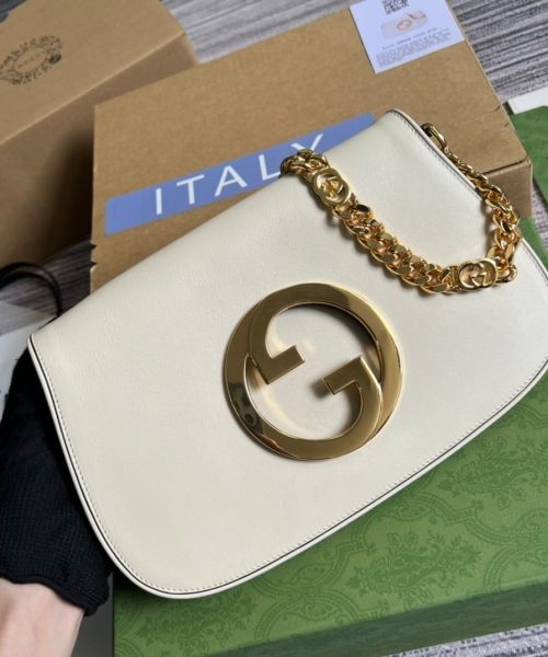 1:1 Replica Gucci Blondie Shoulder Bag White For Women, Women's Bags 11in/28cm GG 699268 UXX0G 9022