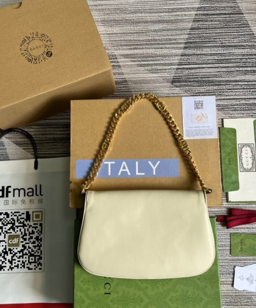 1:1 Replica Gucci Blondie Shoulder Bag White For Women, Women's Bags 11in/28cm GG 699268 UXX0G 9022