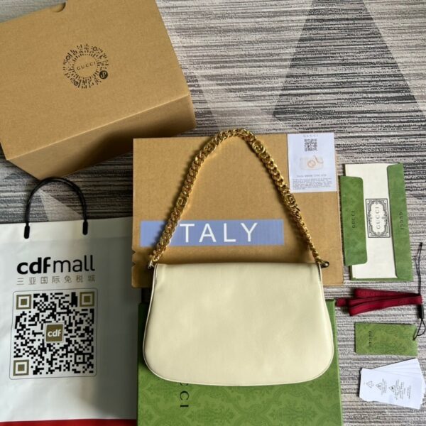 1:1 Replica Gucci Blondie Shoulder Bag White For Women, Women's Bags 11in/28cm GG 699268 UXX0G 9022