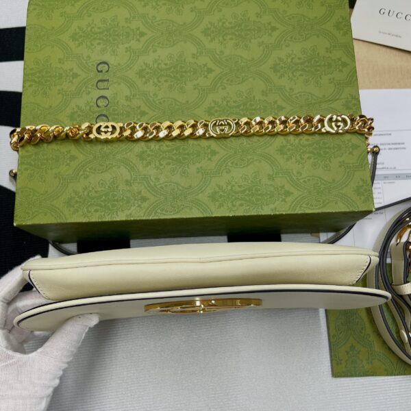 1:1 Replica Gucci Blondie Shoulder Bag White For Women, Women's Bags 11in/28cm GG 699268 UXX0G 9022