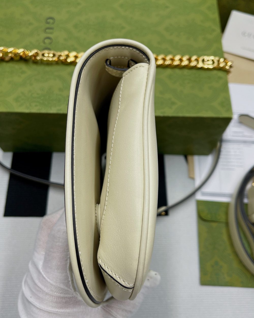 1:1 Replica Gucci Blondie Shoulder Bag White For Women, Women's Bags 11in/28cm GG 699268 UXX0G 9022