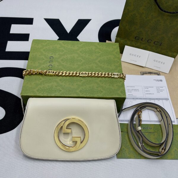 1:1 Replica Gucci Blondie Shoulder Bag White For Women, Women's Bags 11in/28cm GG 699268 UXX0G 9022