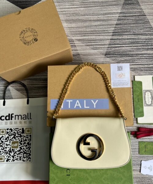 1:1 Replica Gucci Blondie Shoulder Bag White For Women, Women's Bags 11in/28cm GG 699268 UXX0G 9022