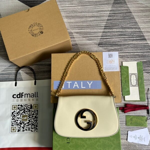 1:1 Replica Gucci Blondie Shoulder Bag White For Women, Women's Bags 11in/28cm GG 699268 UXX0G 9022