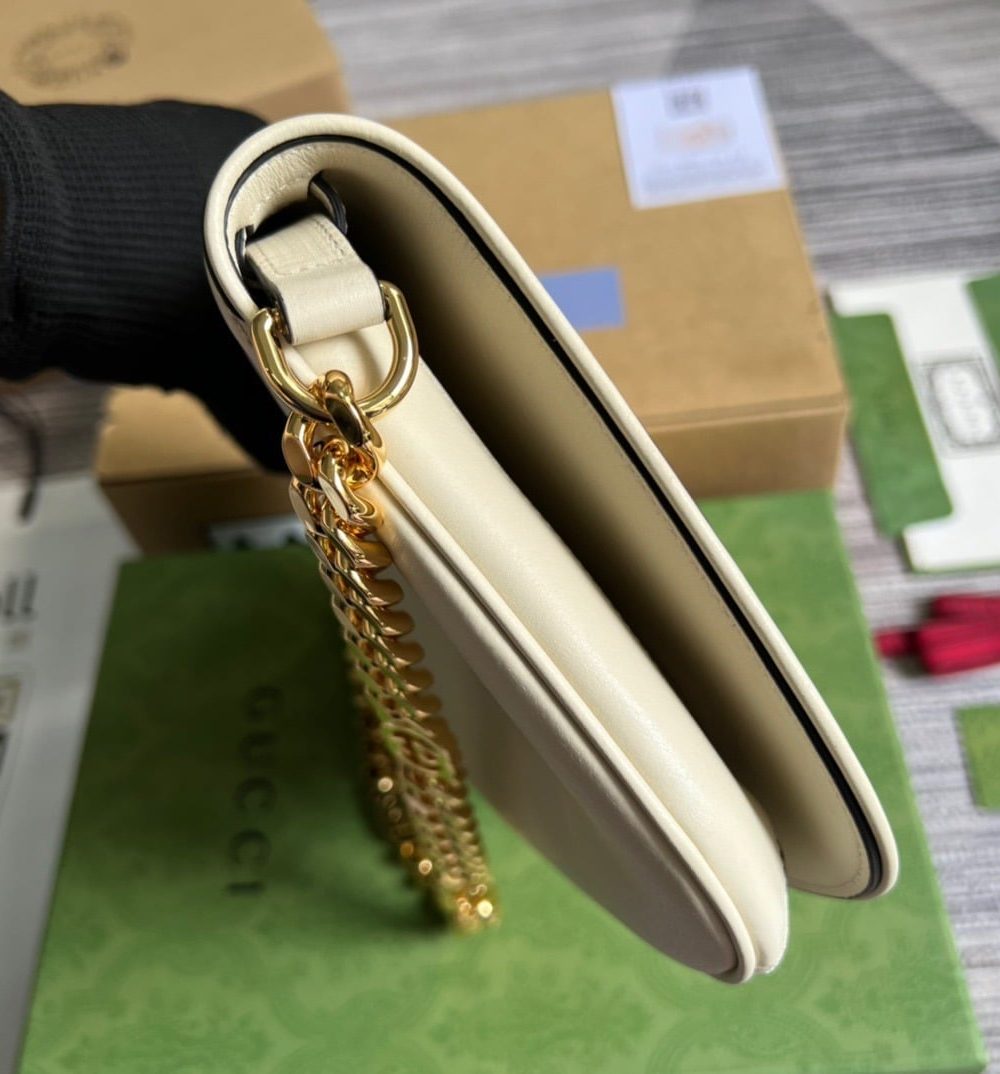 1:1 Replica Gucci Blondie Shoulder Bag White For Women, Women's Bags 11in/28cm GG 699268 UXX0G 9022