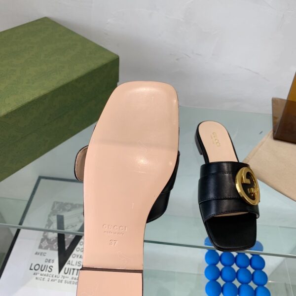 Gucci Blondie Slide Sandal Black For Women GG