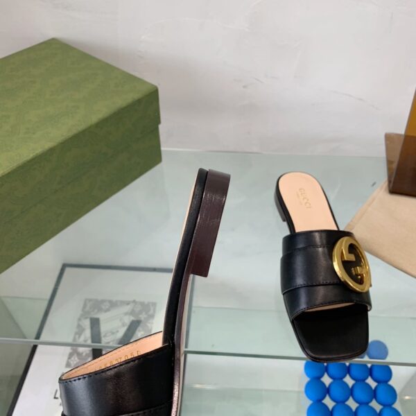 Gucci Blondie Slide Sandal Black For Women GG