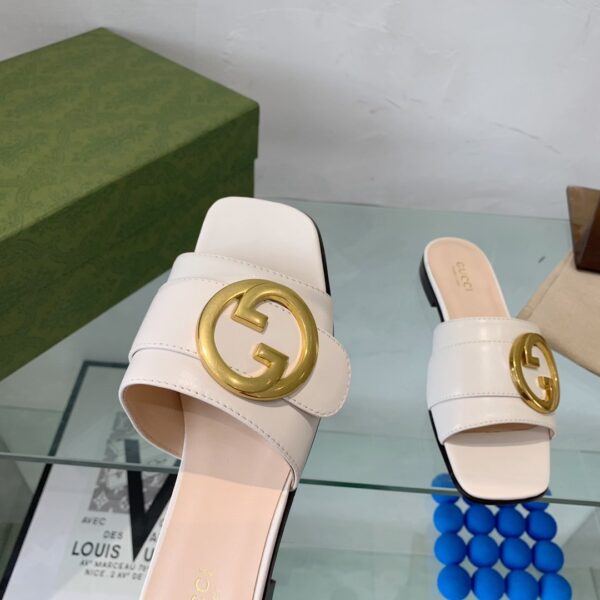Gucci Blondie Slide Sandal White For Women GG