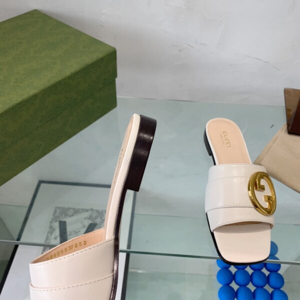 Gucci Blondie Slide Sandal White For Women GG