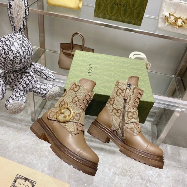 Gucci Blondie Women's Ankle Boot Beige For Women GG