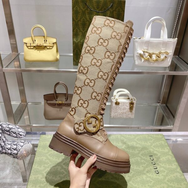 Gucci Blondie Women's Boot Beige For Women GG
