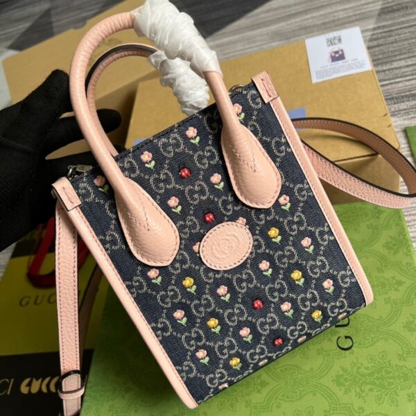 1:1 Replica Gucci Blooming Love Mini Tote Bag Beige For Women, Women's Bags 6.3in/20cm GG