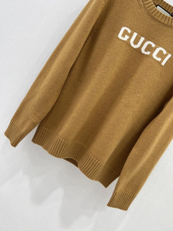 Gucci Brushed Wool Crew-Neck Sweater Brown For Women