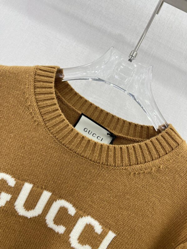 Gucci Brushed Wool Crew-Neck Sweater Brown For Women