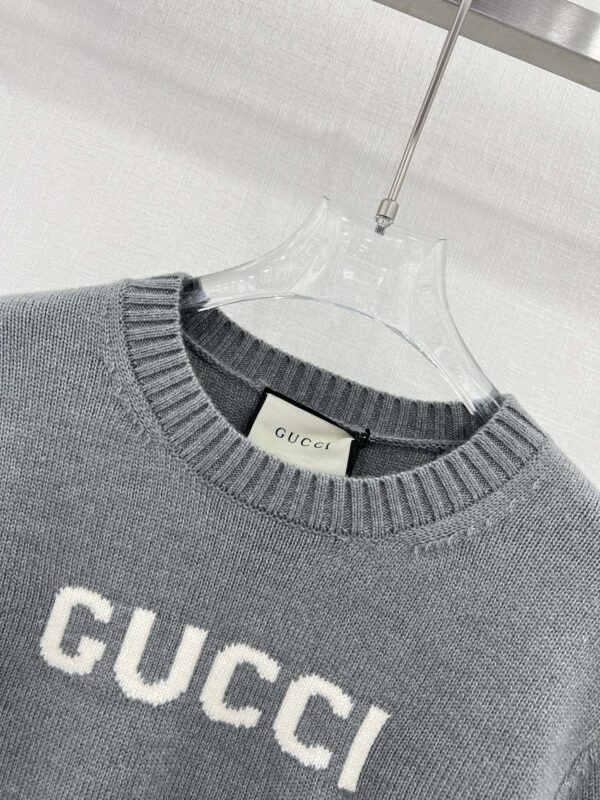 Gucci Brushed Wool Crew-Neck Sweater Grey For Women