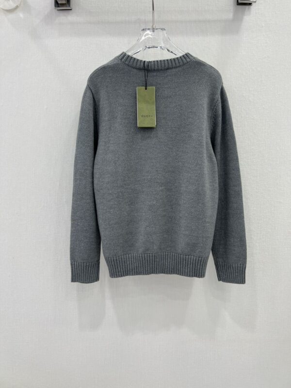 Gucci Brushed Wool Crew-Neck Sweater Grey For Women