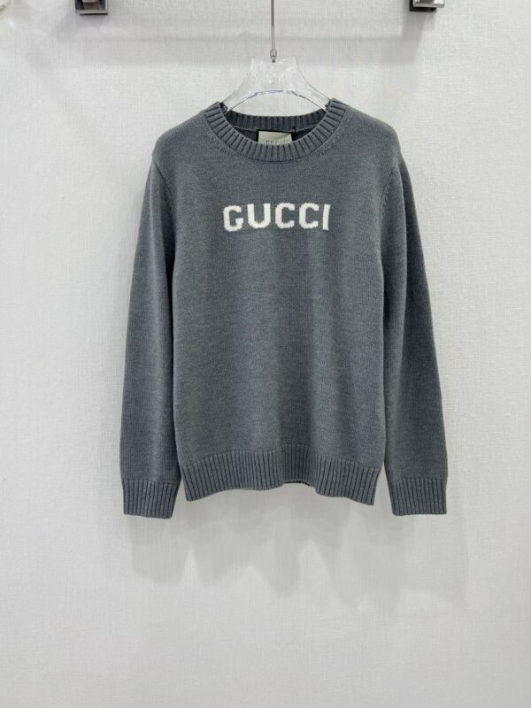Gucci Brushed Wool Crew-Neck Sweater Grey For Women