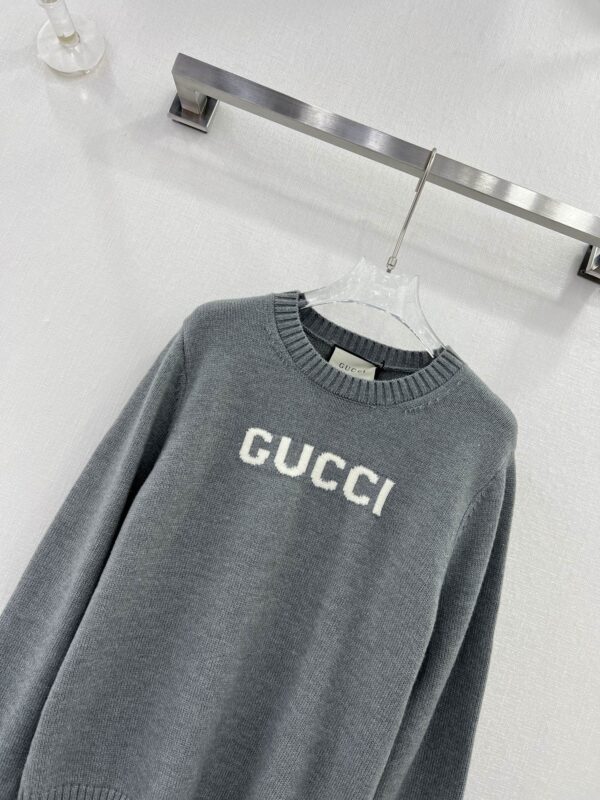 Gucci Brushed Wool Crew-Neck Sweater Grey For Women