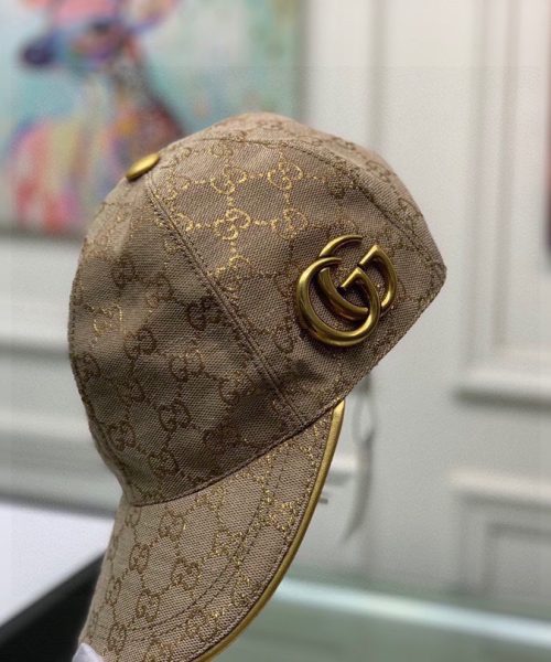 Gucci Canvas Baseball Hat Beige GG Hat