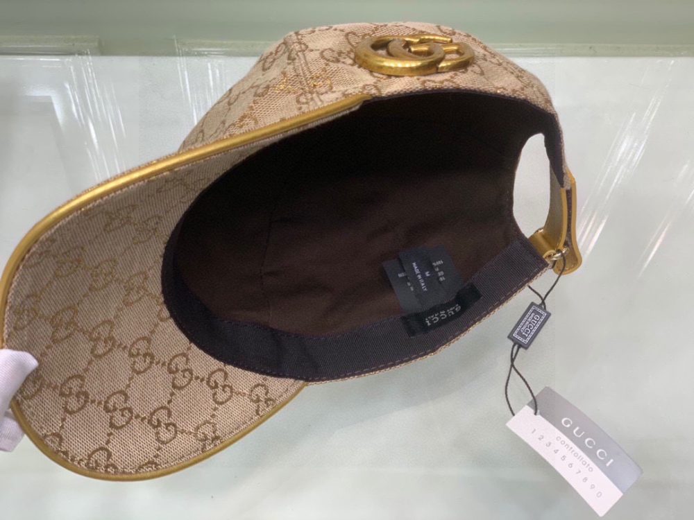 Gucci Canvas Baseball Hat Beige GG Hat - Image 6
