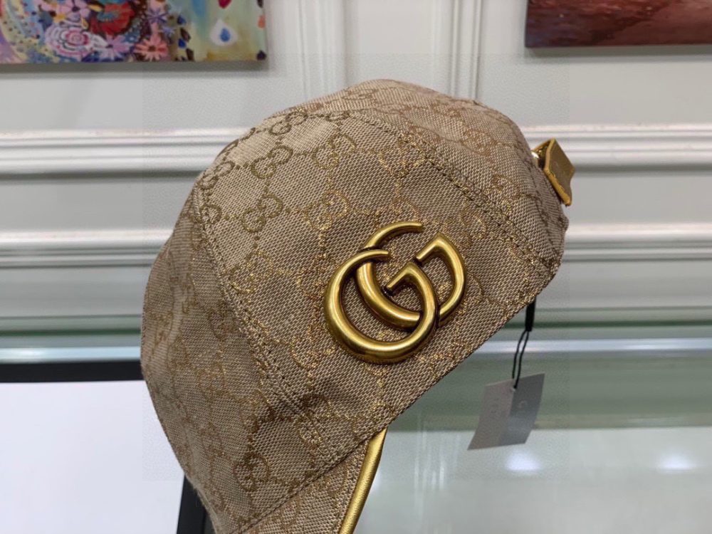 Gucci Canvas Baseball Hat Beige GG Hat - Image 5