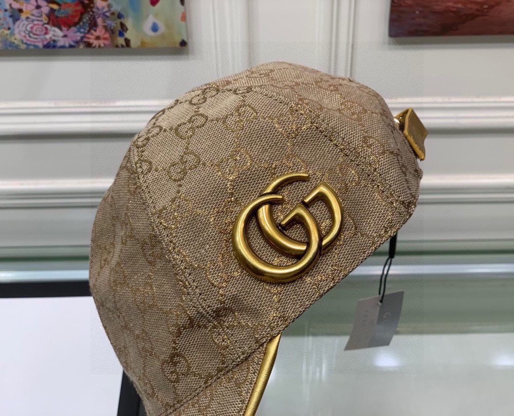 Gucci Canvas Baseball Hat Beige GG Hat