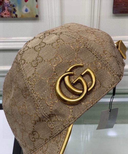 Gucci Canvas Baseball Hat Beige GG Hat