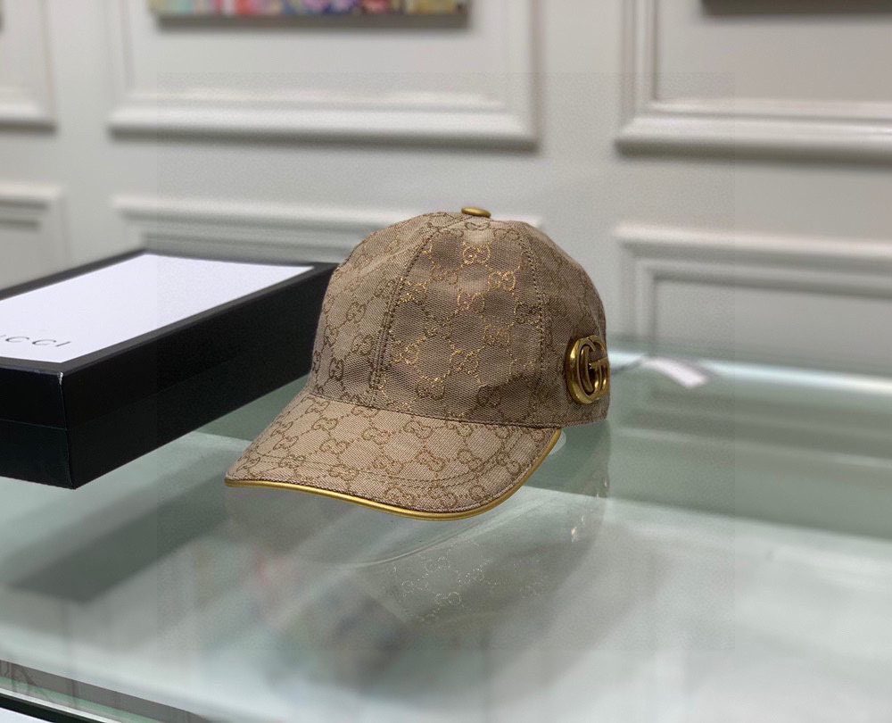 Gucci Canvas Baseball Hat Beige GG Hat