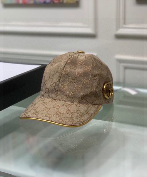 Gucci Canvas Baseball Hat Beige GG Hat