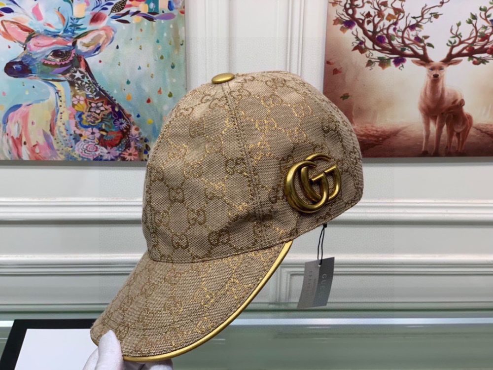 Gucci Canvas Baseball Hat Beige GG Hat - Image 2